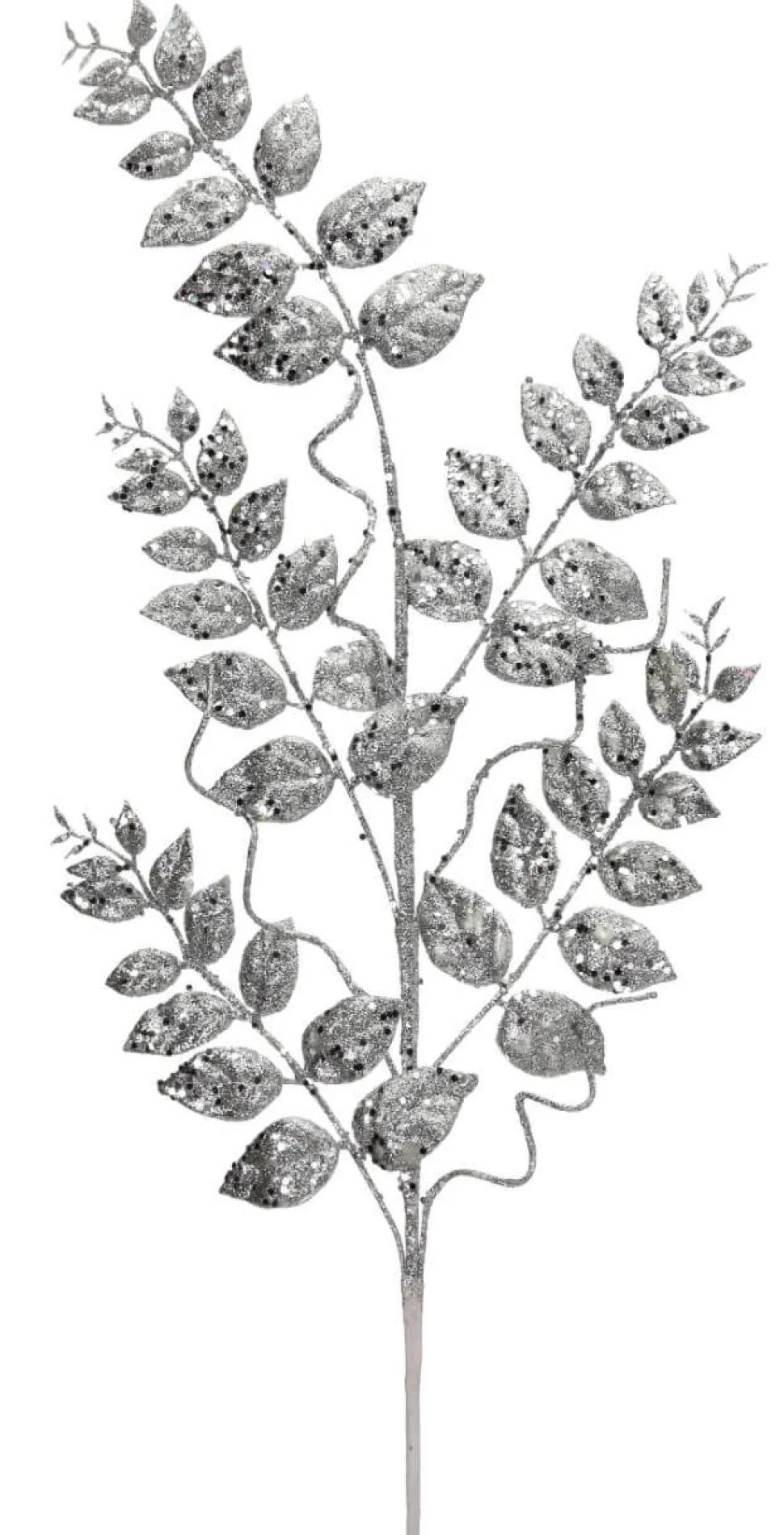 35” Glitter/Mica Later Fern Spray Silver