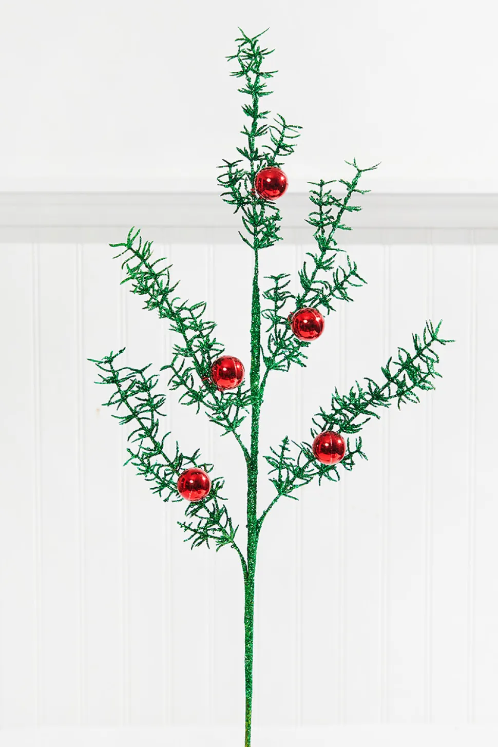 31” Glitter Pine Ball Ornament Spray