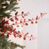 32” Glitter Red/Green Smilax Spray