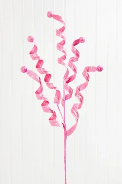 30" Glossy Frizzy Curly Ball Spray - Pink