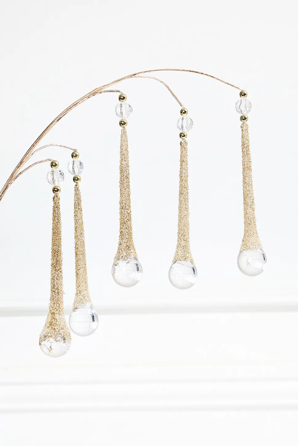 26" Gold Glass Drop Ornament Spray