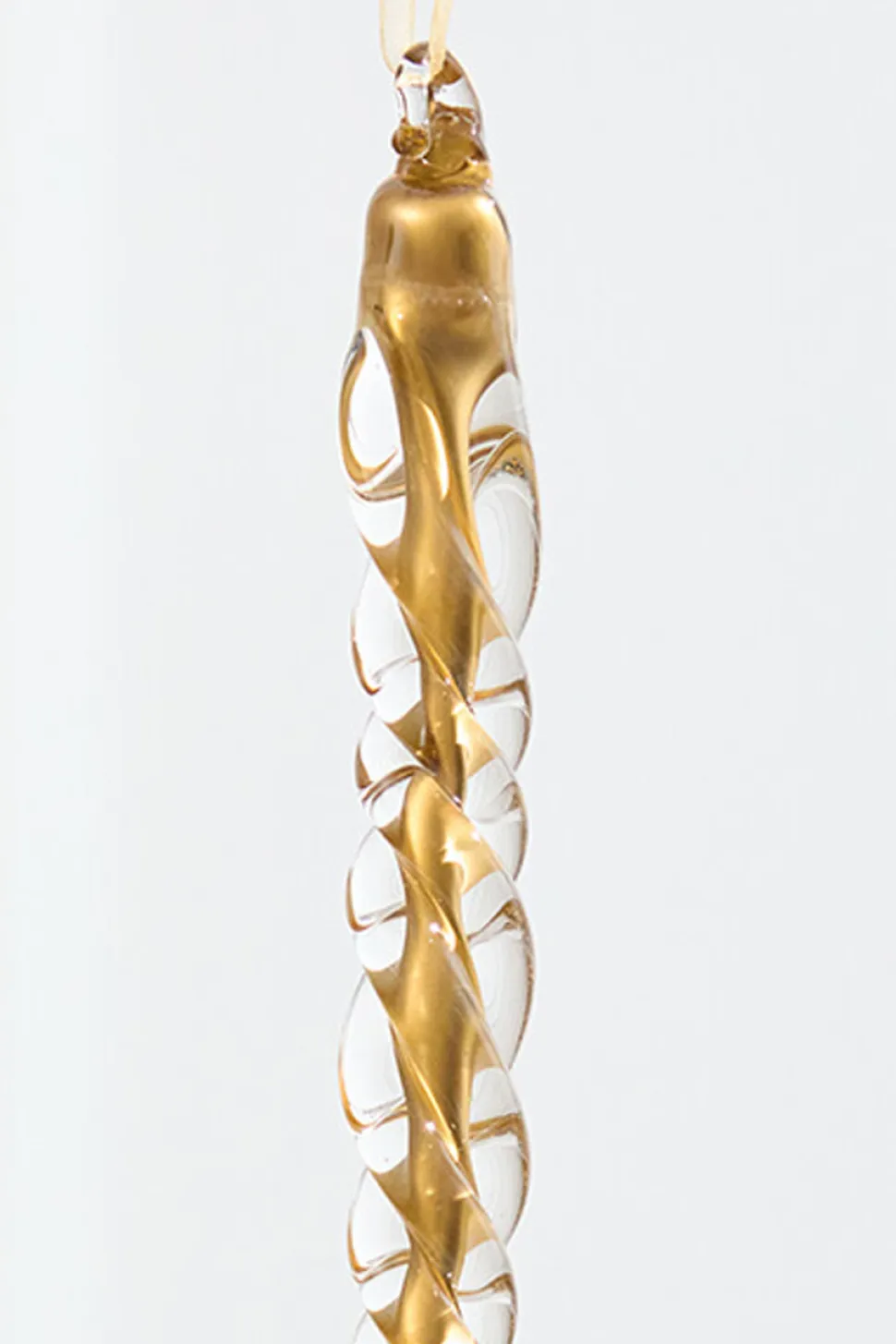 8.5" Gold Glass Icicle Ornament
