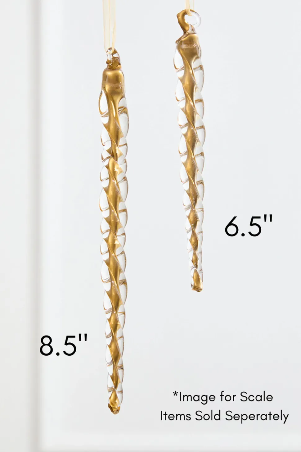 6.5" Gold Glass Icicle Ornament