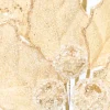 27" Gold Glitter Berry Leaf Spray