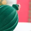 6" Green Flocked Finial Ball Ornament