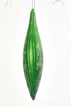 7" Green Glass Ornament