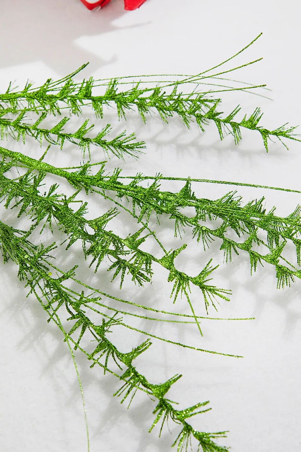 34” Green Glitter Grass Spray