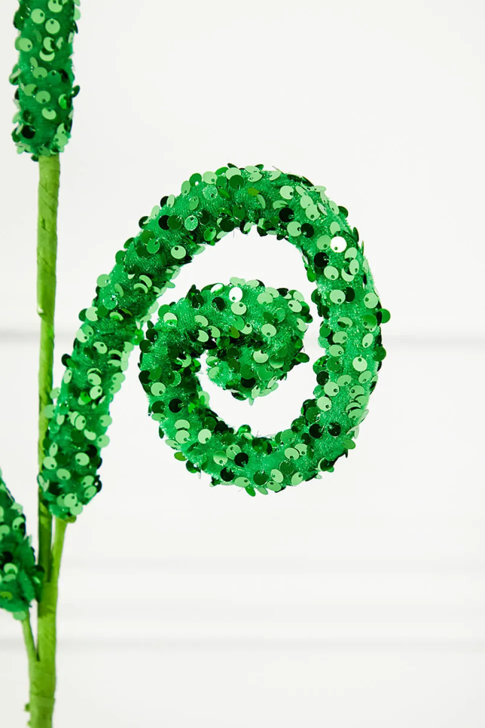 28" Green Sequin Curly Spray