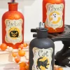 7"H B/O Lighted Glass Halloween Bottle Luminary