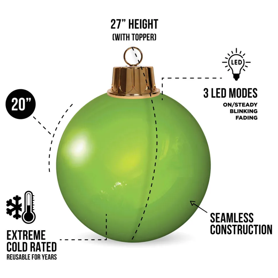 HoliGlow Inflatable LED Ornament - 20" Green