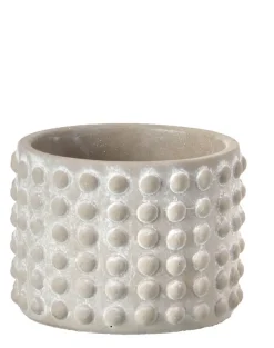 4"H x 5”D Stone Geo Dotted Hobnail Pot