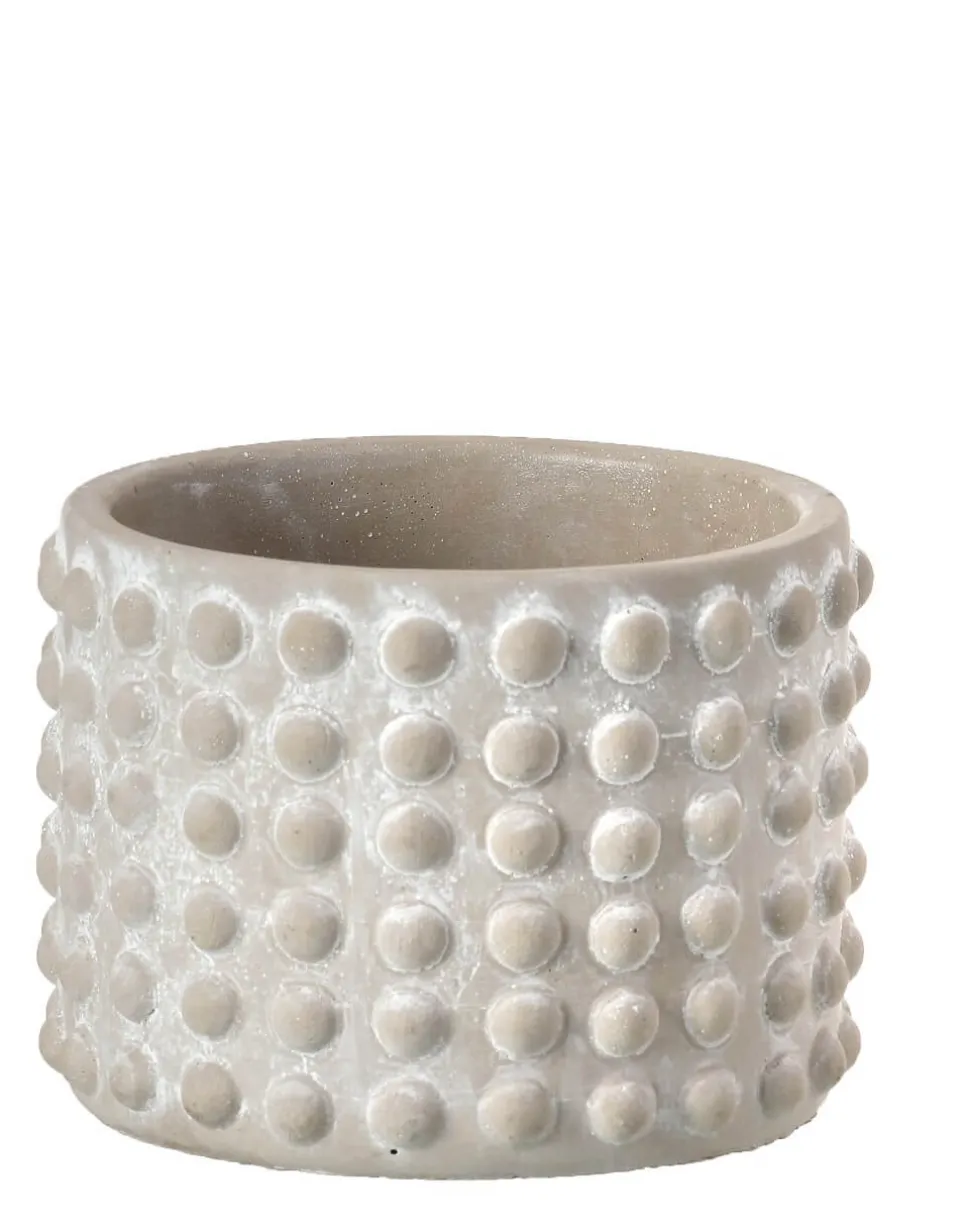 4"H x 5”D Stone Geo Dotted Hobnail Pot