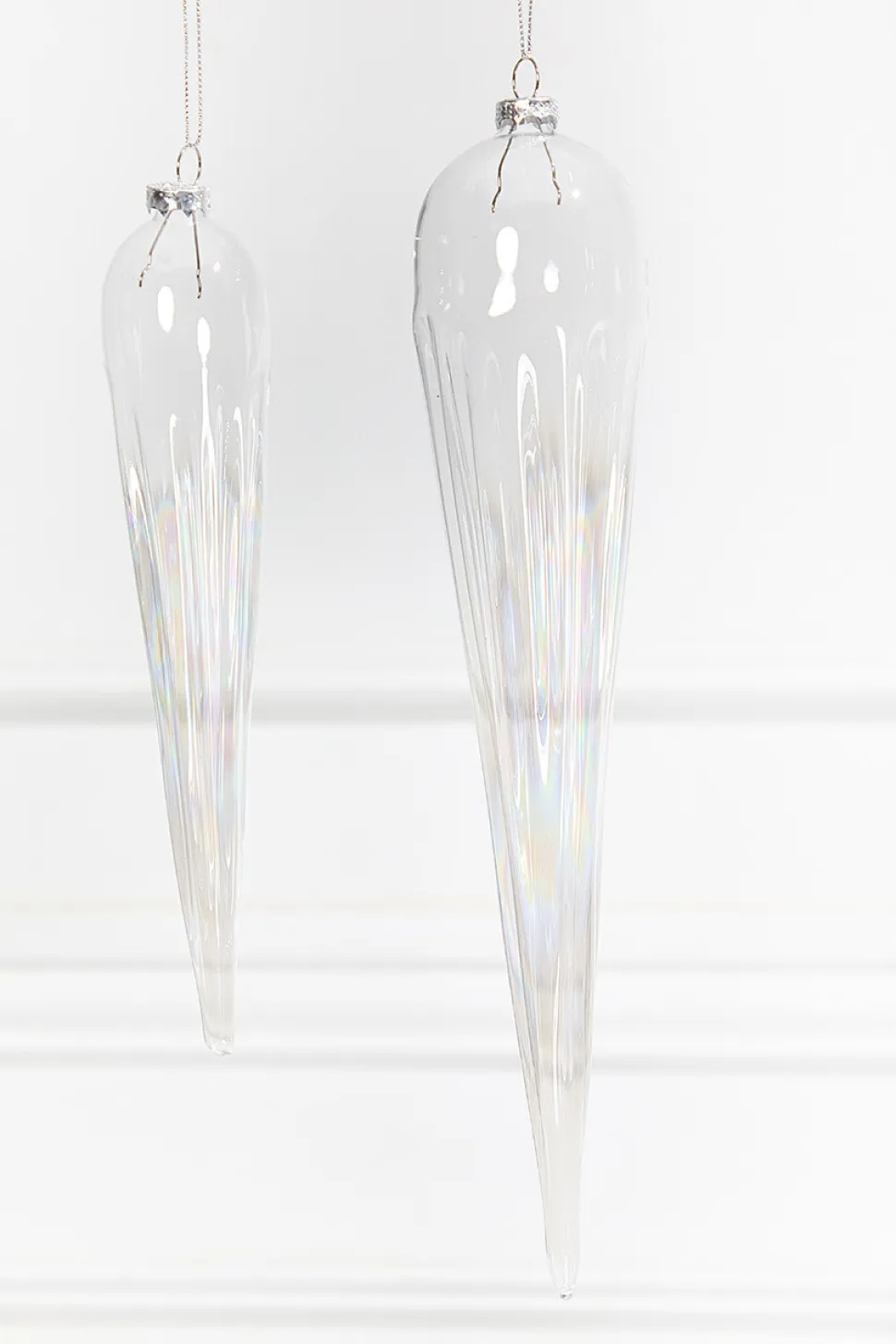 13" Iridescent Finial Glass Ornament