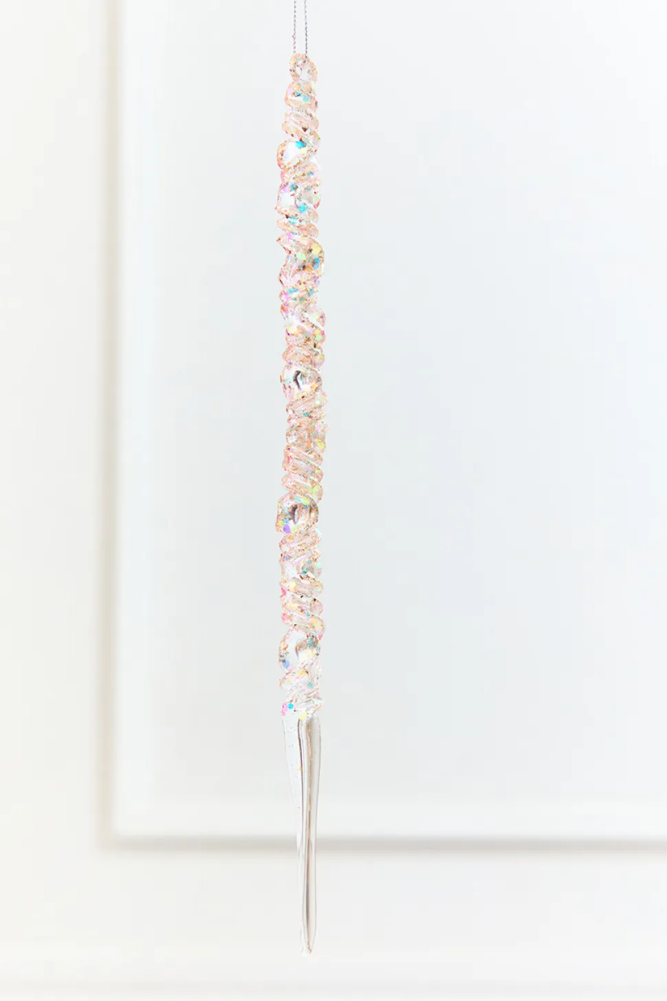 11.5" Iridescent Glass Icicle Ornament
