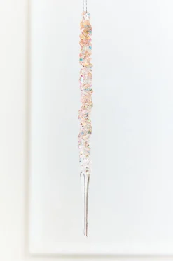 9.75" Iridescent Glass Icicle Ornament