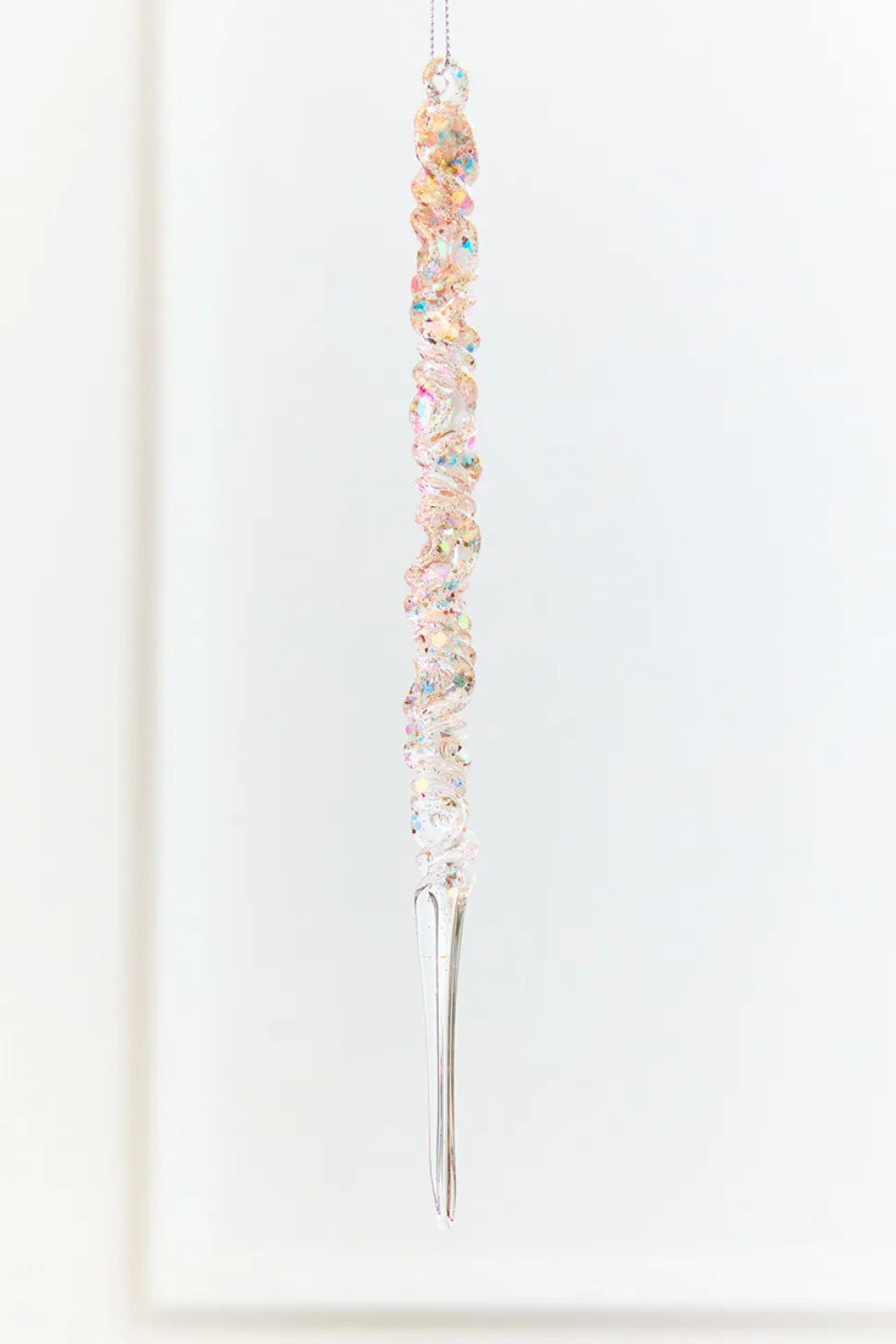 9.75" Iridescent Glass Icicle Ornament