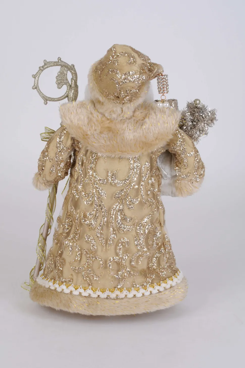 17" Karen Didion Lighted Touch of Gold Santa