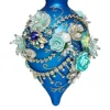 9" Kings Jewel Fancy Finial Ornament, Blue - Mark Roberts
