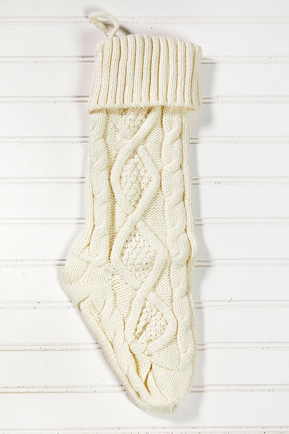 Knitted Christmas Stockings - Ivory