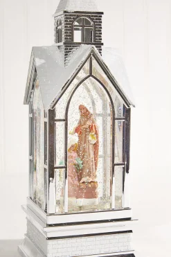 12" LED Nativity in Church Waterglobe