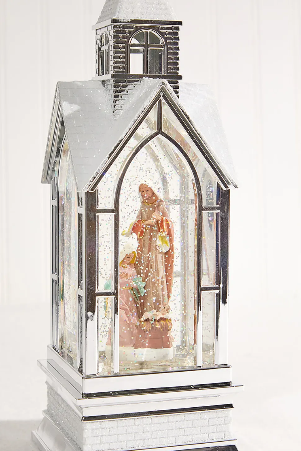 12" LED Nativity in Church Waterglobe