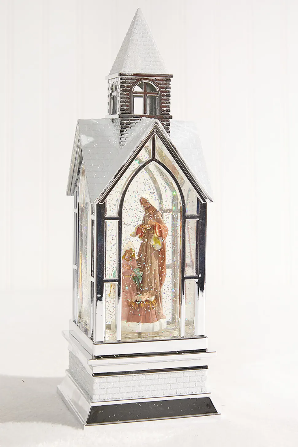 12" LED Nativity in Church Waterglobe