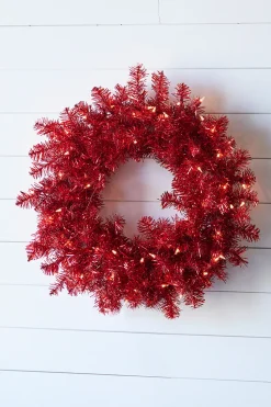 20” Lighted Red Wreath