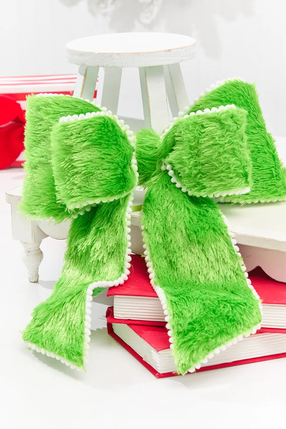 12" Lime Green Furry Storyville Bow