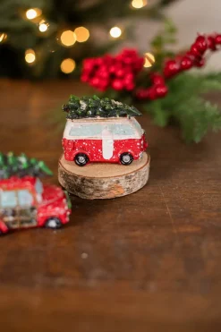 3.7” L Resin Holiday Vehicle with Tree Ornament