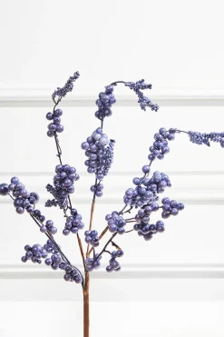 18” Metallic Dew Berry Spray - Navy