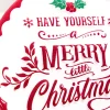 7" Metal Merry Christmas Ornament Sign