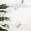 25” Mini Cottonball Peppermint Christmas Spray - Green/White