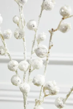30” Mini Pomegranate Glitter Spray - White