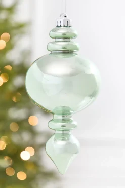 9" Mint Pearlescent Finial Ornament