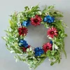 22" Mixed Flower Wreath - Red, White, & Blue