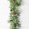 45" PE Fir Pine with Pinecones Garland