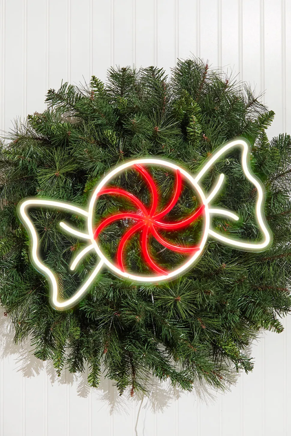 10.6" Peppermint Round Candy Lit Neon Sign