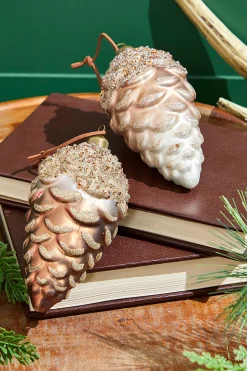 6" Pinecone Glass Ornament