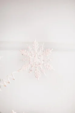 25” Pink Curly Snowflake Stem