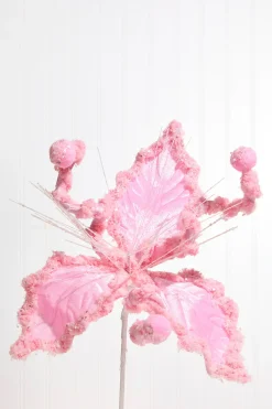 10" Pink Holly Stem