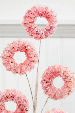 27" Pink Iced Candy Donut Spray