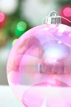 6" Pink Iridescent Ball Ornament