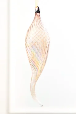 9" Pink Iridescent Glass Finial Ornament