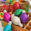 7" Platinum Glitter Light Bulb Ornament