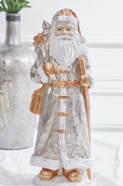 19.75” Platinum Gold Santa with Bag