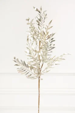 30" Platinum Metallic Pepperberry Stem
