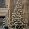 4' Potted Jackson Flocked Pine with 150 Warm White LED Lights