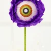 21" Purple Eye Ball Flower Stem