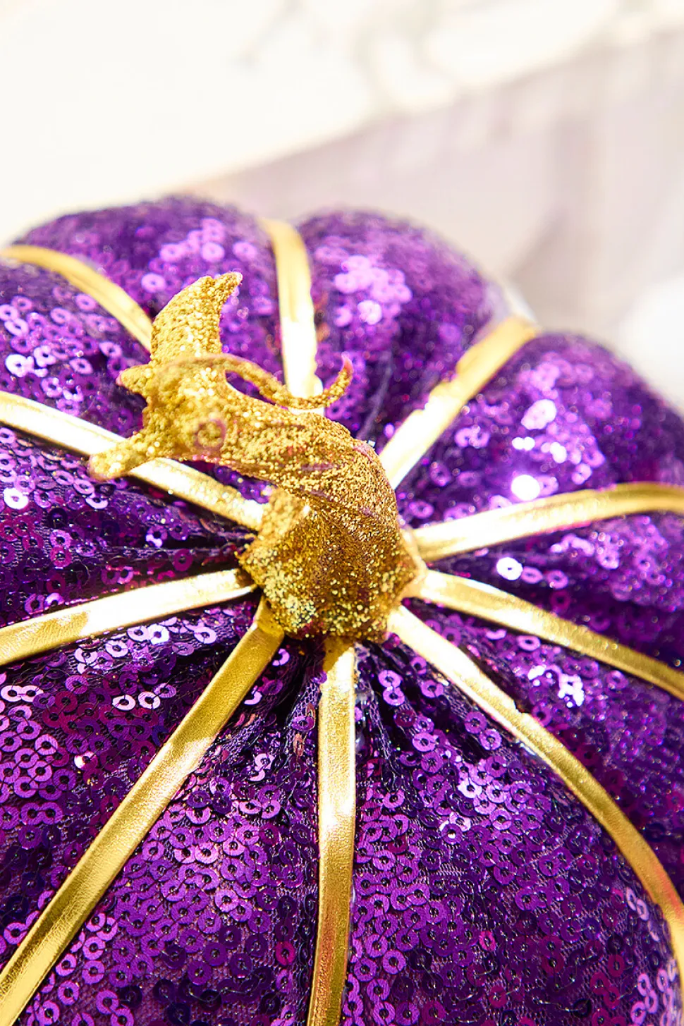 7" Purple Sequin Pumpkin