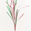 34" Red & Green Foil Grass Spray